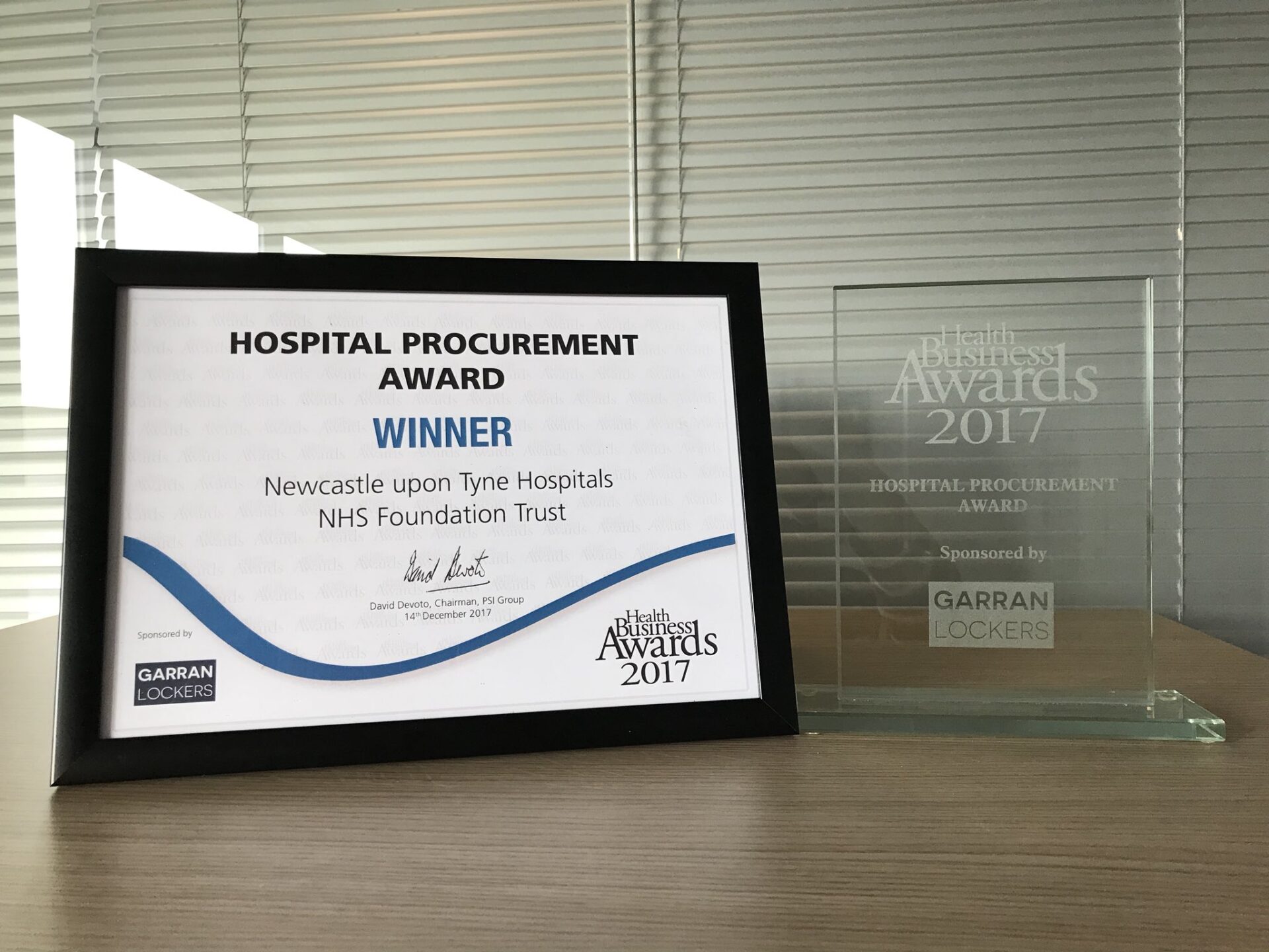 GARRAN LOCKERS AT THE HEALTH BUSINESS AWARDS 2017